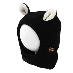 SYGA Winter Warm Ear Protection Knitted Woolen Unisex Baby Hat (2-6 Year) Black