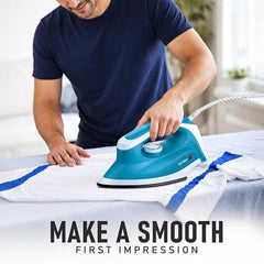 Intex Glidex Ease Dry Iron 1000W | Non-Stick Soleplate | Adjustable Temperature Control | Shock Proof Lightweight Dry Iron | Thermal Protection | Fast & Smooth Ironing for Home Use | 2 Year Warranty