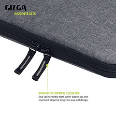 Gizga Essentials Laptop Bag Sleeve Case Cover Pouch for 15.6 Inch Laptop for Men & Women, Padded Laptop Compartment, Free Accessories Pouch, Premium Zipper Closure, Water Repellent Nylon Fabric, Grey
