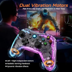 PunnkFunnk Gaming Controller Lite Wireless Bluetooth Gamepad for Android, iOS, PC & Smart TV with Turbo Function, Ergonomic Grip, Rechargeable Battery (X1 Pro Wired)
