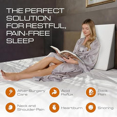 Orthowala Premium Adjustable Bed Wedge Pillow with Headrest – Memory Foam Support for Acid Reflux, Snoring, Back & Leg Pain – 2 Years Warranty