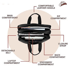Leather World Vegan Leather 15.6 Inch Laptop Office Briefcase Messenger Bag Satchel for Men and Women, with Adjustable Strap and Expandable Bottom (Brown)