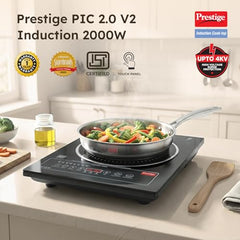 Prestige PIC 2.0 V2 2000-Watt Induction Cooktop with Touch Panel |Radiant|Black