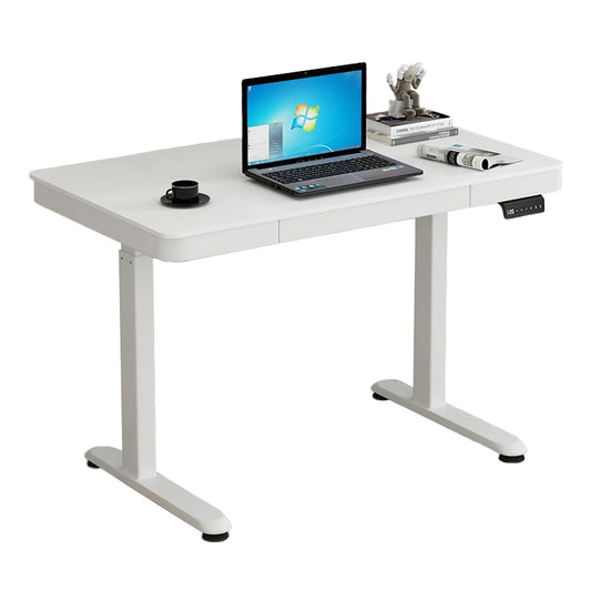 SYGA Medis Electric Lift Table Standing Desk Desk Computer Desktop Table Liftable Table Frame Table Leg Computer Desk(120 X 60 CM White)