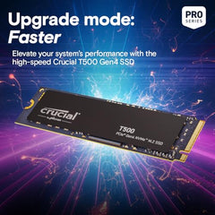Crucial T500 500GB Gen4 NVMe M.2 Internal Gaming SSD, Up to 7200MB/s, Laptop & Desktop Compatible + 1mo Adobe CC All Apps - CT500T500SSD8
