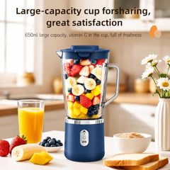 Juicer for Home ^ Lacossi Juicer Mixer Grinder with 1500mAh Battery, 6 Blades 3Gears Fast Blending, 2-Jar Capacity (400ml*2) | 40 Watts Bullet Rechargeable Portable Personal Juicer