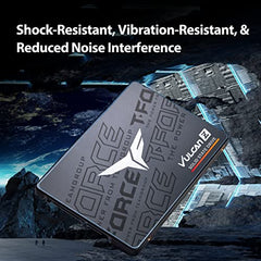 TeamGroup T-Force Vulcan Z 1TB Gaming SSD, Sata III 6Gbps Interface, SLC Cache, 3D NAND TLC, 2.5 Inch Form Factor, Internal Solid State Drive, Speed Up to 550/500 MB/s, High Performance, Low Latency