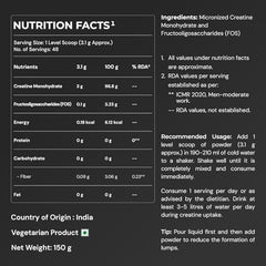 Nutrabay Pure Series Micronised Creatine Powder Monohydrate, Pre/Post Workout Bodybuilding, Crossfit Supplement, 250 g (Unflavoured)