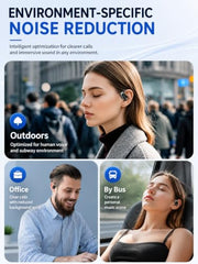 VEHOP F60 OWS Open Ear Wireless Earbuds Bluetooth 5.4 with ENC Calling, 50H Playtime, Ear Hook Design, Fast Type-C Charging, Touch Control, IPX5 Sweat Resistant, Open Ear Headphones for Sports (Black)