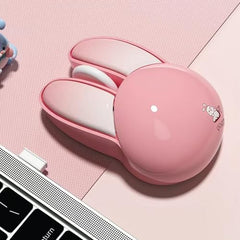 Lomiluskr Cute Cat Wireless Mouse, Lightweight Soundless Mice, 2.4G Wireless Mice, Candy Colors, Kawaii Mouse for Girls and Kids (Purple)