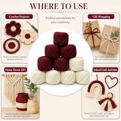 Crochet Cotton Thread Yarn Combo, 10 Rolls for Knitting, Crochet, Embroidery and Craft Making, Soft Decorative Thread for Handmade DIY Projects, Yellow & Green