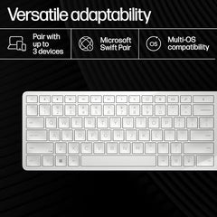 HP 970 Creator Keyboard, Wireless and Multi-Device with 20 programmable Shortcut Keys, Backlit with sensors, up to 6 Month Battery, AES encrypted, 1yr Warranty, 0.67 kg, Silver