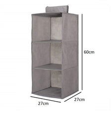 SYGA 3 Layer Hanging Storage Box Wardrobe Room Storage Clothing Sweaters Shoes Accessories Storage(Cream)