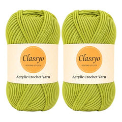 Classyo Acrylic Yarn for Crocheting (100gms x 1 Ball, 4ply) | Soft Wool Crochet Thread | Acrylic Hand Knitting Yarn | Wool for Crochet | For Sweater, Scarf, Hat, Baby Clothes, Purse, Gift Bags and DIY Crafts (Butter, Pack of 1)