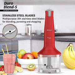 Havells Duro Blend 300 W Hand Blender | Low Noise Copper DC Motor | Rust-Free 304 SS Blades | Double Wall |Detachable Stem | 2 Speed Settings | Double Bush Technology | 2 Years Warranty