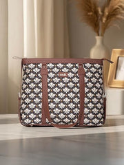 ZOUK Office Bag | Stylish Bags for Office Use | Laptop Bag 15.6 inch | Stylish Tote for Office Use | Purse for Women | Vegan Leather Handbag | Daily & Travel Use | Multicolor Mandala Print