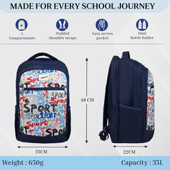 F Gear Arashi Mocha Mousse 35L School Backpack,Laptop Sleeve,4 Compartments