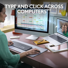 Logitech MK950 Signature Slim Wireless Keyboard and Mouse Combo, Sleek Design, Quiet Typing and Clicking, Switch Across Three Devices, Bluetooth, Multi-OS, Works with Windows and Mac - White
