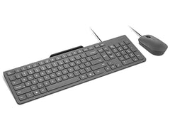Lenovo 305 USB-C Wired Keyboard & Mouse Combo, Black, Spill-Resistant, Narrow Border, Adjustable Tilt, Full-Size Keyboard & Mouse, Compatible with Laptop, PC, Tablet, USB-C Connectivity Gaming Office