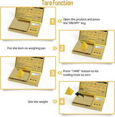 Cason Digital Pocket Scale for Gold Jewellery, Portable Mini Weighing Machine with 0.01G to 500G Precision, Small Grams Measuring Scale for Jewellery, with Auto Calibration, Tare Function(Gold)