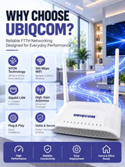 UBIQCOM UB5021GV XPON ONT Optical Network Terminal, 1GE + 1 POTS, GPON Fiber Broadband Modem with VoIP Voice Support, SC/UPC Connector, FTTH ONT for Home & SOHO Users