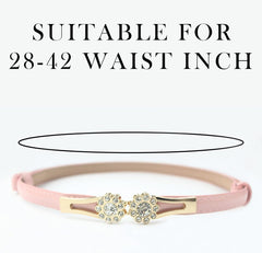 SYGA Women Leather Belt Thin Skinny Metal Buckle WaistBelt 22-36 Waist Belt