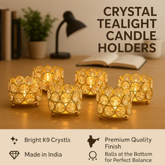 CentraLit Tealight Candle Holder Votives Bowl Iron Artware for Home Decoration, Christams Diya Diwali Decoration Lights Centerpieces for Wedding Home Party Table Decor (Gold (Pack of 10))