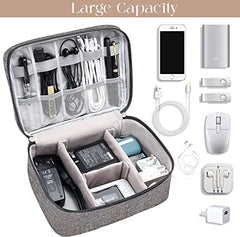 House of Quirk Electronics Accessories Organizer Bag, Universal Carry Travel Gadget Bag for Cables, Plug and More, Perfect Size Fits for Pad Phone Charger Hard Disk (Sky Blue)