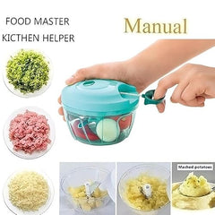 DHRUMIT® DHRUMIT® New Vegetable Chopper for Kitchen Use – Plastic | Vegetable Hand-Pull Food Chopper with 3 Stainless Steel Blades | Onion Chopper | Compact, Durable & BPA-Free(Green 500-Ml)