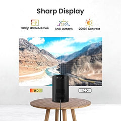 Portronics Beem 450 Smart LED Projector with 1080p Full HD Resolution, Built-in Streaming Apps (Netflix, Prime Video, Hotstar), 4000 Lumens, Screen Mirroring, 3 Watt Speaker, Bluetooth, Wi-Fi (White)