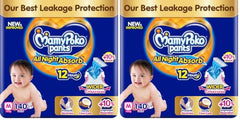 Mamypoko pants All night absorb| Pant Style Baby Diapers Large Size(L), 124 Count,(62*2) Ideal for 9-14Kgs|1 Diaper= Upto All night Absorption|Wider Crisscross Sheet|Gentle Coco Care| 12hr Leakage Protection| Prevents Heaviness.