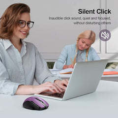 TECKNET Wireless Mouse, BT 5.0/2.4G, Rechargeable 6-DPI Silent, Grey