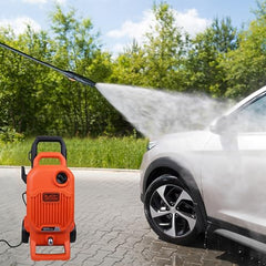 BLACK+DECKER BEPW1600 1300W 1600 PSI 110 Bar Pressure Washer for Car, Bike, Home & Garden Cleaning Use with Multiple Accessories Included, 1 Year Warranty, Orange & Black