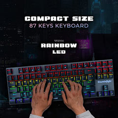 Cosmic Byte CB-GK-25 Pandora TKL Mechanical Keyboard Upgraded with Swappable Outemu Blue Switches and Rainbow LED (Black/Grey)
