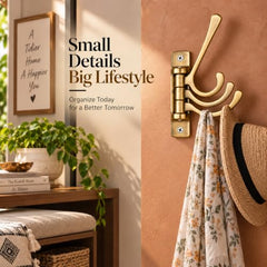 iSTAR Wall Hooks for Hanging | Flexible 4 Pin Hooks Bathroom Cloth Hanger Wall Hook Door Robe Hooks for Hanging Keys, Clothes, Towel (Rose Gold, Pack of 3)