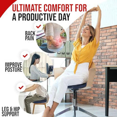 Grin Health Orthopedic Coccyx Seat Cushion | Memory Foam Ergonomic Seat for Tailbone Coccyx Support, Hip, Tailbone, Sciatica & Backpain Relief for Office Chair, Car Seat, Upto 100kg (Black)