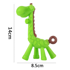 SYGA Safety Giraffe Shape Food Grade Silicone Teething Baby Teething Baby Dental Tooth Care Solid Baby Toys_Green
