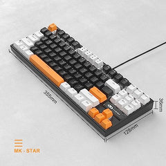 MageGee 75% Mechanical Gaming Keyboard with Brown Switch, LED White Backlit Keyboard, 87 Keys Compact TKL Wired Computer Keyboard for Windows Laptop PC Gamer - Retro Grey/White