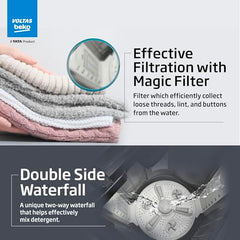 Voltas Beko, A Tata Product 9 Kg 5 Star Semi-Automatic Top Loading Washing Machine (WTT90UHA/OK5B1B1S23, Black, Pulsator Wash Method and Double waterfall technology)