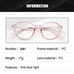 SYGA Anti-Blue Light Retro Flat Mirrors Cross-Border Glasses Suitable For 16+ boys&Girls Candy Color(Yellow)
