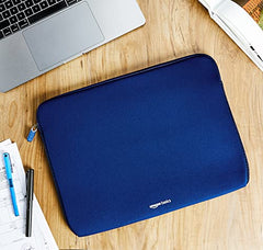Amazon Basics laptops Sleeve Case Cover Pouch for 13"/33 cm for Men and Women | Slim Profile Neoprene, Soft Puffy Fabric Lining, 360 Protection, Smooth and Premium Zipper (Black)