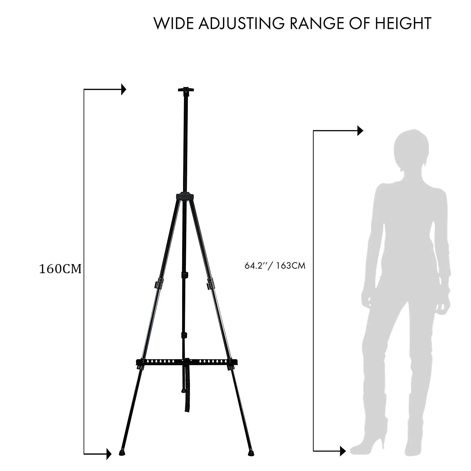 SYGA Adjustable Aluminium Artist Display Easel Stand with Black Carry Case