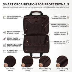 VISMIINTREND Laptop Leather Bag for Man | Coffee Brown