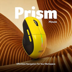 Acer Prism Dual Mode Wireless Mouse I 2.4G + Bluetooth I Silent Click I 3200 DPI (800-1200-2400-3200) I Rechargeable 500mAh I RGB LED I 6 Buttons I Lightweight 87g I Ergonomic Design for Laptop PC Mac