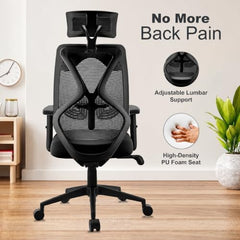 ASTRIDE Ergofit ISI Certified Ergonomic Office Chair for Work | 2D Headrest, Adjustable Arms & Lumbar Support | Single Lock Mechanism DIY [Grey-White]