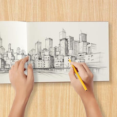 Anupam Sketche Khadi (Cover) Hardcover Sketch Book Square | 40 Sheets / 80 Pages | 200 GSM Acid-Free Cartridge Paper | Good for Marker Watercolor, Alcohol Markers, Acrylic, Ink, Oil Pastel, Pencil
