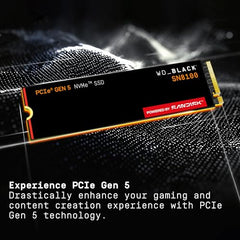 WD_Black Western Digital SN8100 NVMe 1TB, Upto 14900MB/s R, 11000MB/s W, 5Y Warranty, PCIe Gen 5 NVMe M.2 (2280), Gaming Storage, Internal Solid State Drive (SSD) (WDS100T1X0M-00CMT0)