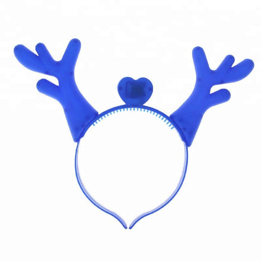 SYGA LED Flashing Light Up Antler Pattern Crowns Headband Hair Band Headdress for Party Decoration Party Caps(Blue)