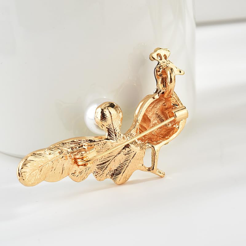 SYGA Brooch Peacock Pin Fashion Crystal Rhinestone Jewellery Pin Vintage Accessories Decoration Clothing Bouquet Brooches for Bridal Women Girl (Peacock)