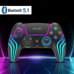 Ant Esports GP400 RGB 3-Mode Wireless Gaming Controller,1000Hz HallSense Precision Joysticks|PC,PS4,Android, iOS, Steam Deck & Switch |Bluetooth & 2.4GHz Wireless| Dual Vibration |Motion Control|White